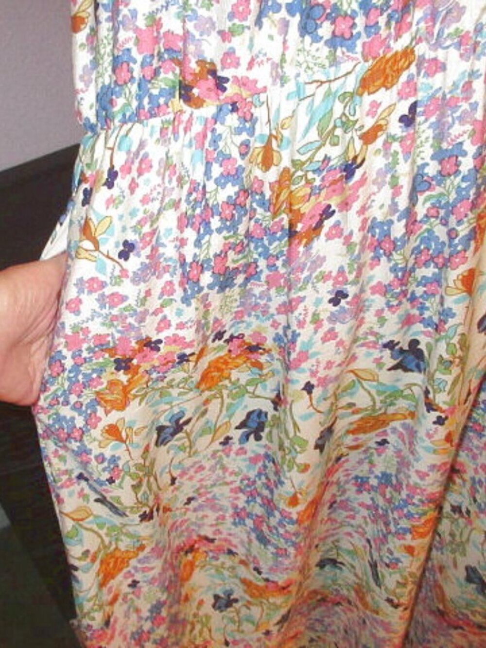BloomChic Cottagecore Maxi Dress Size 28 Pockets Swing Pleated Flutter Fairy NWT - Picture 5 of 10